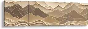 Obraz - 3D linie gór (170x50 cm)