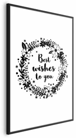 Plakat Best wishes 21x30 cm z ramą czarną z marginesem ARTGEIST B