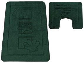 Ciemnozielony komplet dywaników do łazienki M5-F78
