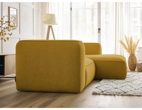 Narożnik z materiału bouclé w kolorze ochry (prawostronny) Zephyr – Bobochic Paris