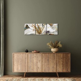 Obraz - Abstrakcja z lilią (z zegarem) (90x30 cm)