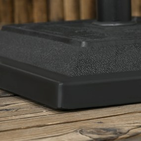 Outsunny Stojak pod Parasol 12 kg, na Rury Ø32, 38, 48 mm, odporny na warunki atmosferyczne, z obudową z Żywicy, Czarny