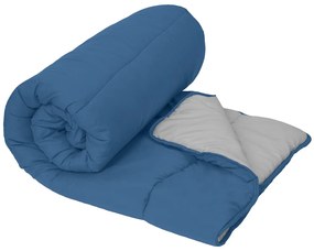 Całoroczna pikowana kołdra 140x200 cm z włókna wydrążonego, niebieska