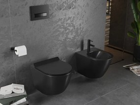 Mexen Lena miska wc Rimless z deską wolnoopadającą slim, duroplast, czarna mat - 30220185