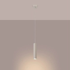 Lampa wisząca loft Toris, stal - 1 źródło światła 3000K - L.8 x H.118 cm - beżowy