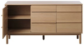 Niska komoda w dekorze dębu 75x140 cm Ponza – Unique Furniture