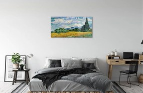 Obraz na szkle Pole pszenicy z cyprysami - Vincent van Gogh