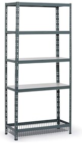 Regał półkowy z koszami, 1954 x 900 x 400 mm, nośność 175 kg, 4 półki + 1 kosz