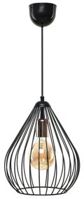 Czarna lampa wisząca z metalowym kloszem ø 24 cm – Opviq lights