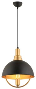 Lampa wisząca na lince MONZA 1xE27/40W/230V śr. 30 cm czarna/złota