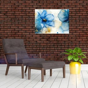 Obraz na szkle - Kwiatowy, malowany tuszem (70x50 cm)
