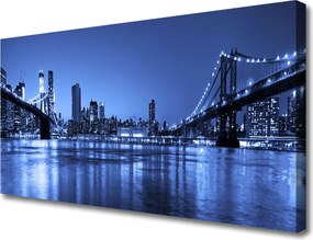Obraz canvas Most nad Wieczornym Miastem