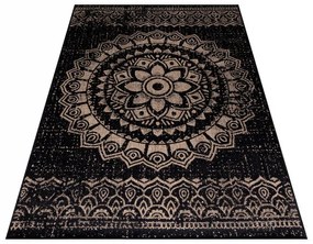 Dywan zewnętrzny Sunny rozeta czarny 160 cm x 230 cm