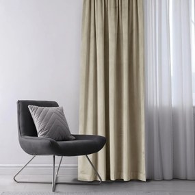 Brązowa/beżowa aksamitna zasłona częściowo zaciemniająca (dimout) 140x270 cm Eyelets – Restilo