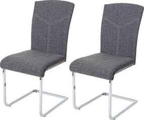 Krzesło do jadalni MCW-F36 (zestaw 2 sztuk),  tkanina/tekstylia, szary