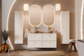 Szafka pod umywalkę DONNA SAND 2S 60cm beż piaskowy z umywalką nablatową WIKI COMAD