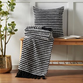 Czarny koc 125x150 cm Stab Stitch – Catherine Lansfield