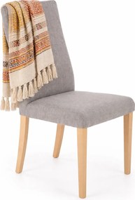 Krzesło tapicerowane nowoczesne beż + dąb sonoma E4-T68