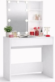 Biała Toaletka Kosmetyczna Z Lustrem Podświetlanym G1-C89