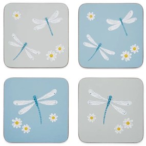 Jasnoniebiesko-szare korkowe podkładki zestaw 4 szt. English Meadow – Cooksmart ®