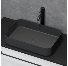 BATH DELUXE 06-052-18-02-00 - Umywalka nablatowa LJORDAL 52x34 cm stal/czarny