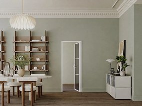 Drzwi z ościeżnicą odwracalne z Aluminium i szkła hartowanego Przydymione - W204 x S73 cm - Biały MASERU