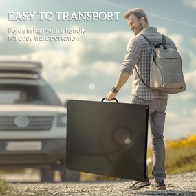 Outsunny Stół Piknikowy i Ławki, 3-częściowy Zestaw, Składany, Tworzywo Sztuczne, Metal, Czarny