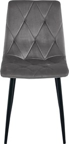 PROMOCJA Ciemnoszare aksamitne krzesło jadalniane LIBRA z czarnymi nogami II jakość