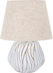 Beżowa lampa stołowa z tekstylnym kloszem (wysokość 48 cm) Honduras – Mauro Ferretti