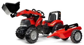 Falk traktor case na pedały z łyżką i przyczepką czerwony od 3 lat