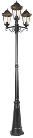 Zewnetrzna Latarnia zewnętrzna czarna 220 cm 3-punktowa IP44 - Hawana klasyczny/Antyczny Oswietlenie zewnetrzne