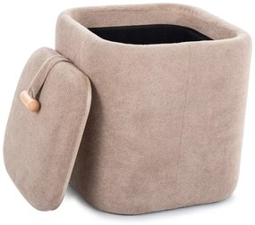 Beżowy taboret NAP z miejscem do przechowywania 37x37 cm