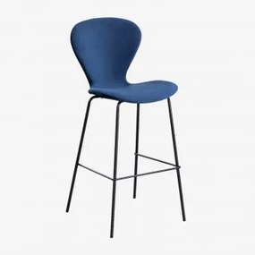 Zestaw 4 Wysokich Stołków Uit ↑75 Cm & Czarny & Aksamitny Blue & Terciopelo - Sklum