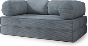 Masseno Sofa piankowa ALVIO z funkcją spania, Kanapa z pianki do salonu, Bezmontażowa, Tkanina sztruksowa – Szary POSO 60