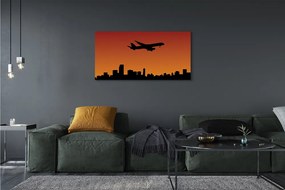 Obraz drukowany na płótnie Samolot w Blasku Zachodu