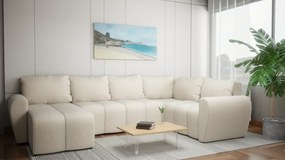 Wypoczynkowa kanapa narożna do salonu z funkcją spania - Bueno XL, czarny Lincoln 100, prawy