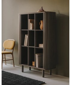 Ciemnobrązowa szafka w dekorze jesionu z drzwiami przesuwnymi 110x140 cm Mailen – Kave Home