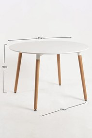 Okrgy stó wieowy 110 cm biay