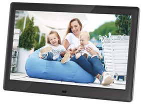 Sencor - Cyfrowa ramka na zdjęcia z głośnikiem 230V czarna + pilot