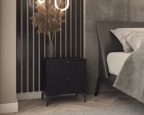 Szara ryflowana szafka nocna Z4-B14