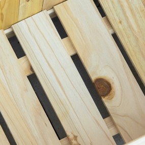 Outsunny składane łóżko podwyższone z drewna naturalnego idealne do uprawy kwiatów i warzyw w ogrodzie | Aosom PL