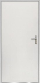 Drzwi wejściowe ze stali, pełne, wys. 207 x szer. 100 cm, kolor biały – skrzydło lewe - AGUEDA