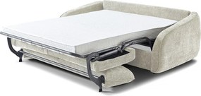 Sofa rozkładana "Laurie" express w tkaninie teksturowanej - łóżko 140 cm - 3 miejsca - beżowa