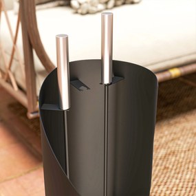 Outsunny Zestaw narzędzi do kominka 4 el. — czarny, metalowy