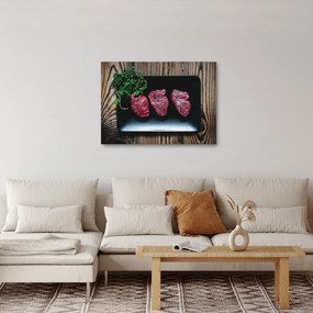 Obraz mięsa na talerzu (70x50 cm)
