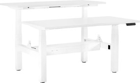 Podwójne biurko do pracy z regulacją wysokości Fighter Double Desk biały/biały