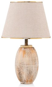 Lampa stołowa w kremowo-złotym kolorze z tekstylnym kloszem (wysokość 50 cm) Yakamoz – Opviq lights