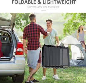 Outsunny Leżak składany z poduszką na szyję, rama ze stali, pokrycie siatkowe, nośność 120 kg, Szary
