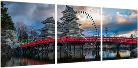 Obraz - Japonia (z zegarem) (90x30 cm)