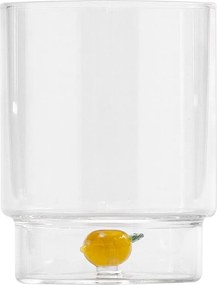 Zafferano Teca Frutta zestaw 6 szklanek z motywem cytryny, szkło borokrzemianowe z podwójnym dnem, 35 cl